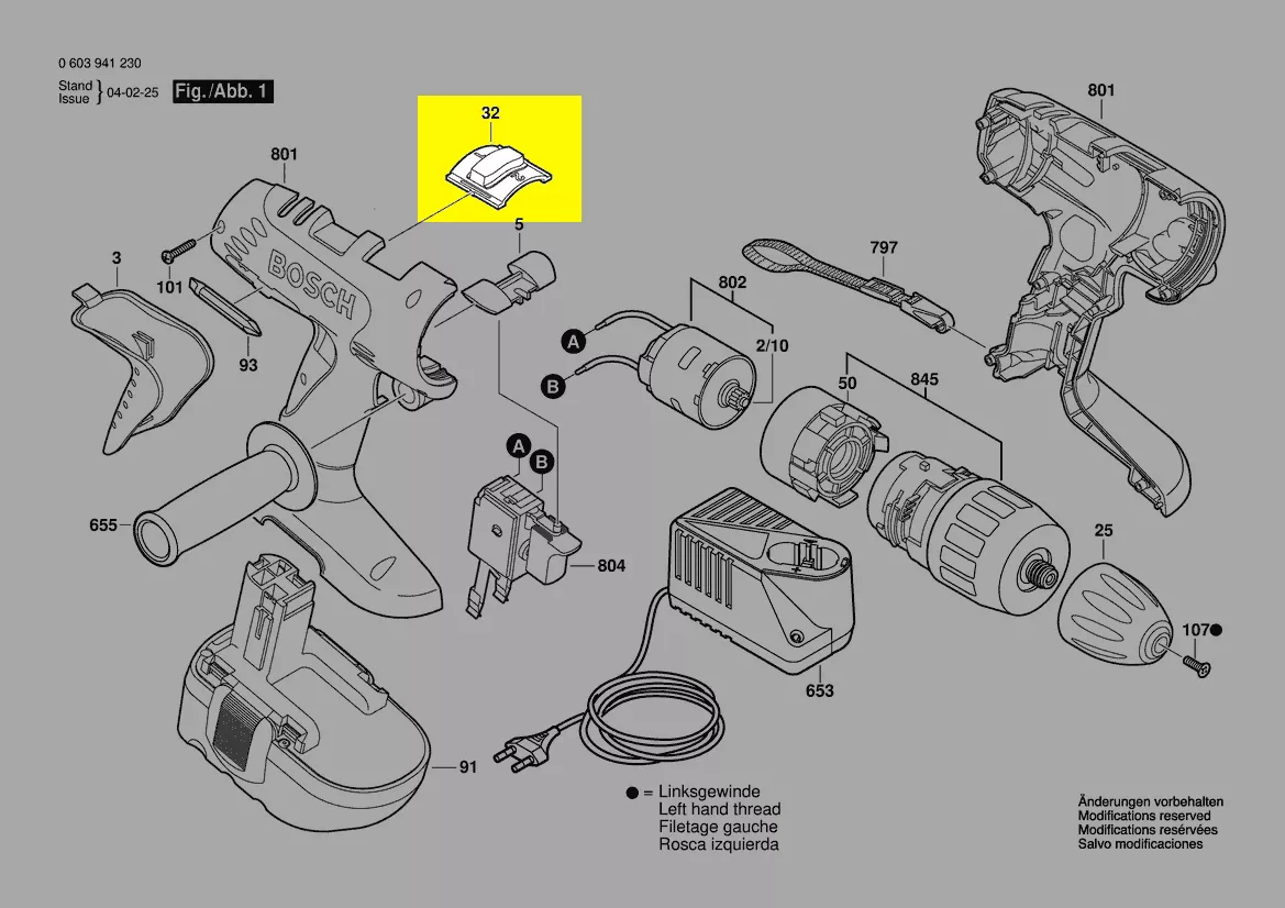 Curseur changement vitesse PSB 18 VE-2 / PSB 14,4 VE-2